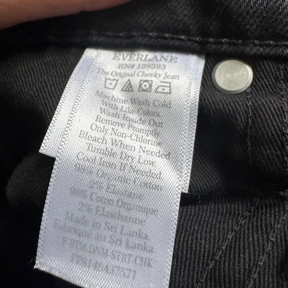 Everlane Original Cheeky Jean – Organic Washed Black • Size 28 Regular, Like New - Picture 4 of 5